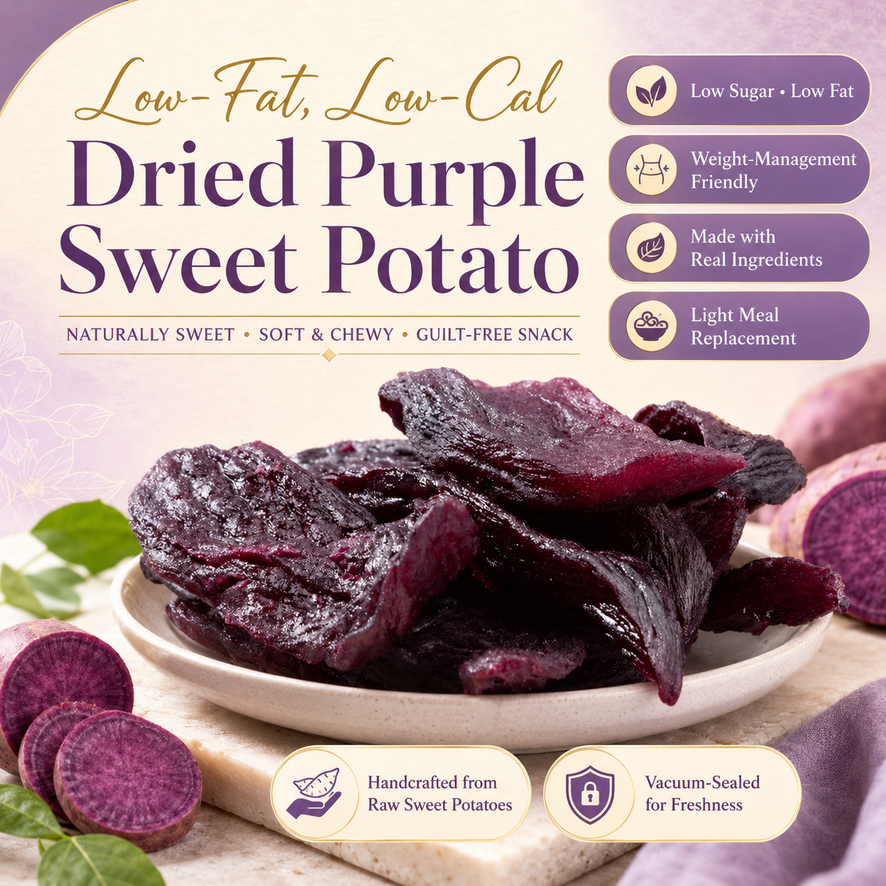 Baked Purple Sweet Potato Snack – Light & Guilt-Free -WR