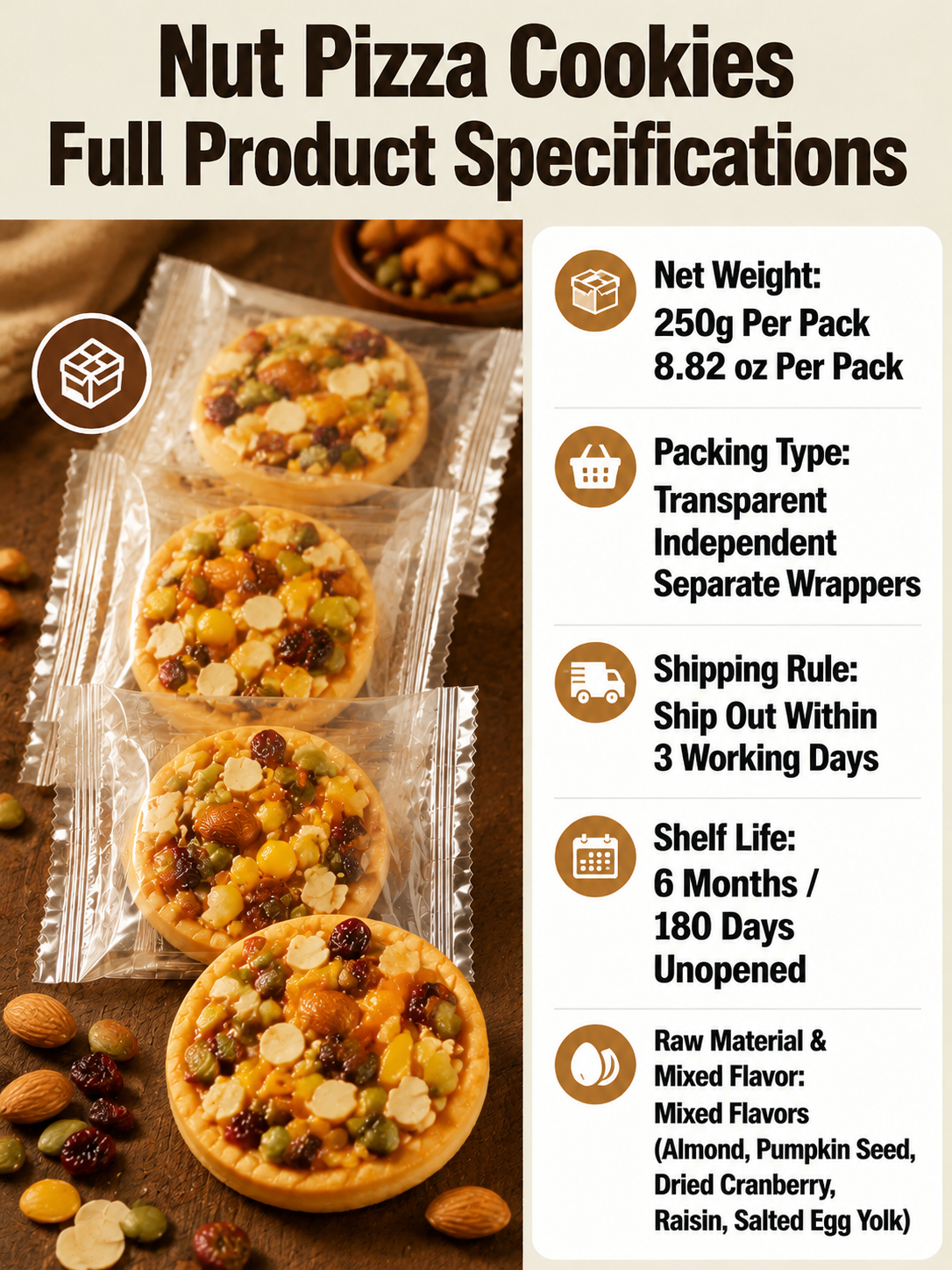 🍪Mixed Nut Cookies Assorted Biscuit Snack Pack-Paul