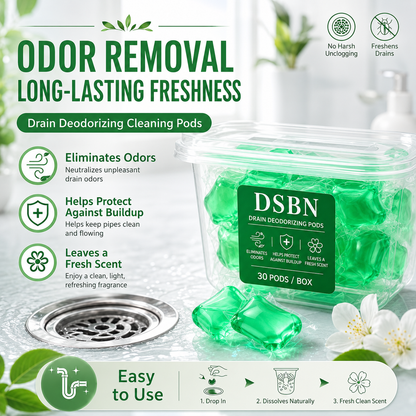 Drain Deodorizing Cleaning Pods – Fresh Scent Gel Capsules for Bathroom, Kitchen & Laundry Drains - WR