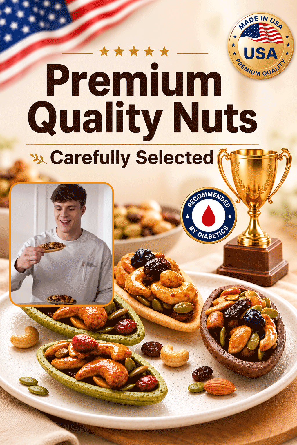 🍪Premium Crispy Almond Cashew Cookies – Roasted Nut Snack with Cocoa, Matcha & Original Flavors-Paul