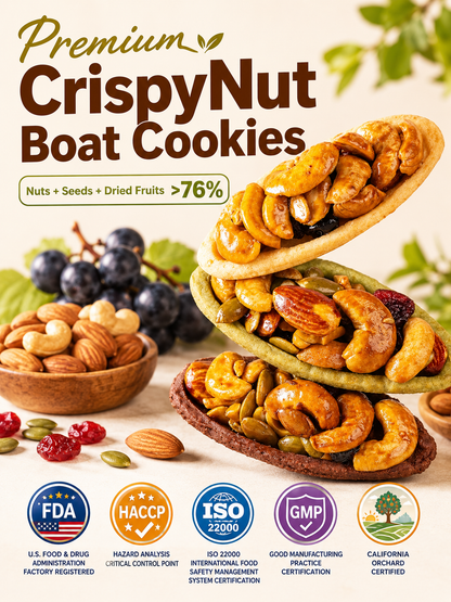 🍪Premium Crispy Almond Cashew Cookies – Roasted Nut Snack with Cocoa, Matcha & Original Flavors-Paul