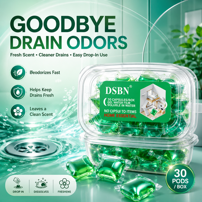 Drain Deodorizing Cleaning Pods – Fresh Scent Gel Capsules for Bathroom, Kitchen & Laundry Drains - WR
