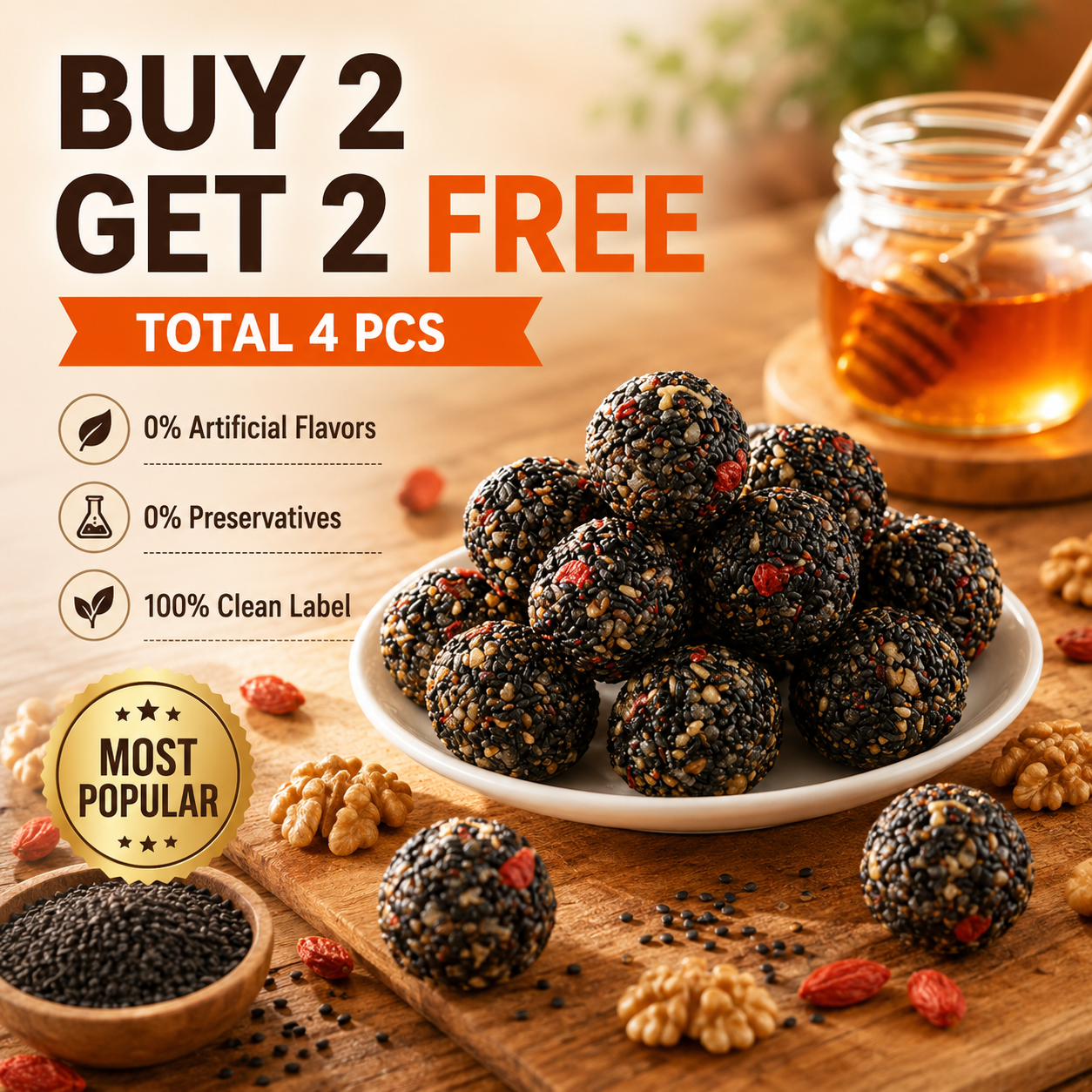 Black Sesame Walnut Date Bites-Paul