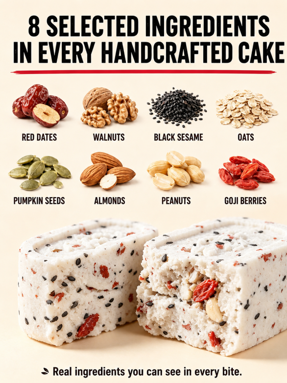 💖Handcrafted eight treasure cake🎁, Natural Whole-Grain Healthy Guilt-Free Treat-ZP