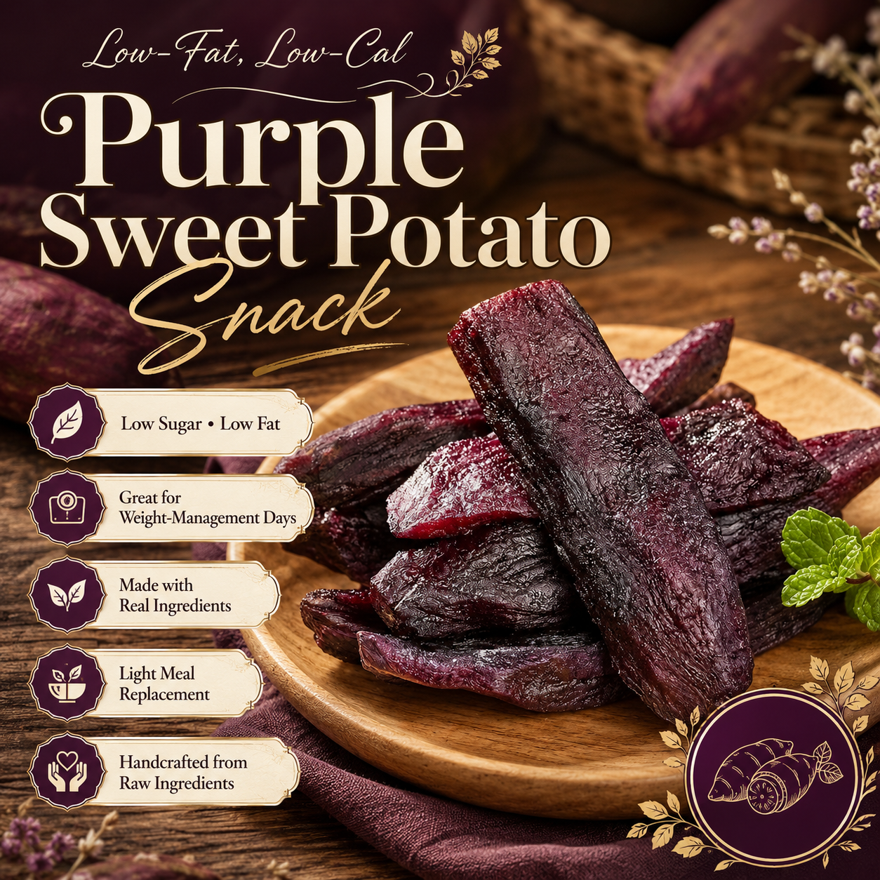 Baked Purple Sweet Potato Snack – Light & Guilt-Free -WR