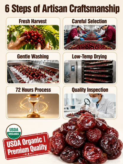 🍒Dried Sour Cherry Snacks, Natural Pitted Fruit Treats-Paul