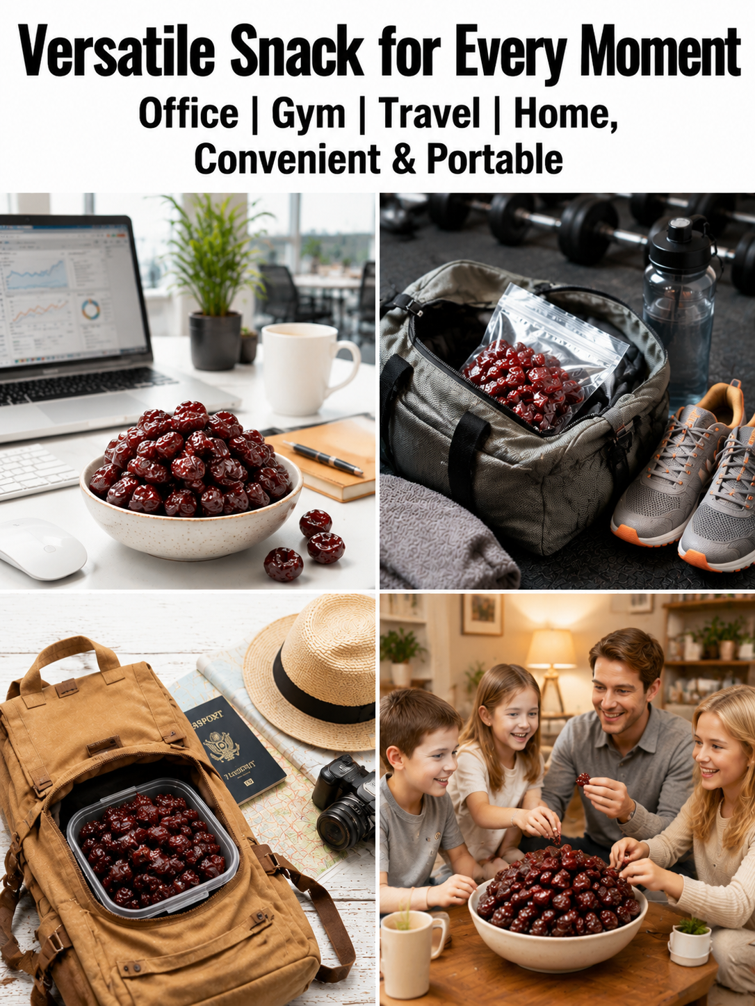 🍒Dried Sour Cherry Snacks, Natural Pitted Fruit Treats-Paul