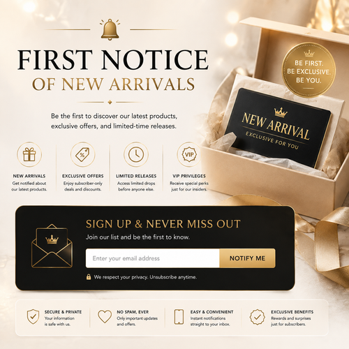 First notice of new arrivals