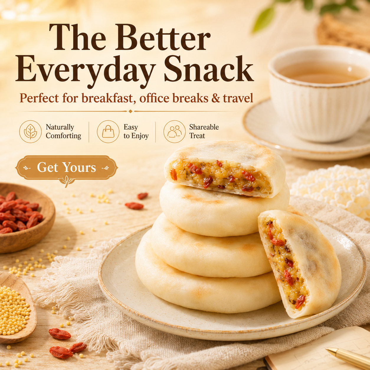 Premium Soft Tremella Millet & Yam Cakes – Natural Healthy Chewy Snack-ZP