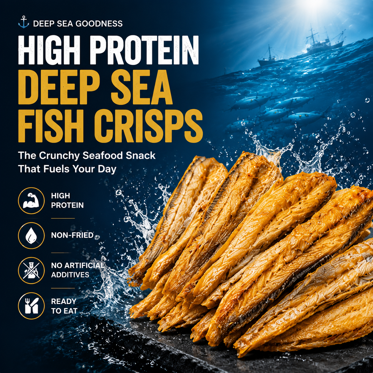 High-protein ready-to-eat deep-sea fish crisps-Paul