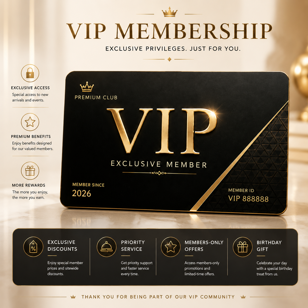 VIP MEMBERSHIP  Priority shipping
