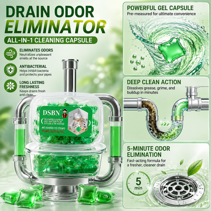 Drain Deodorizing Cleaning Pods – Fresh Scent Gel Capsules for Bathroom, Kitchen & Laundry Drains - WR