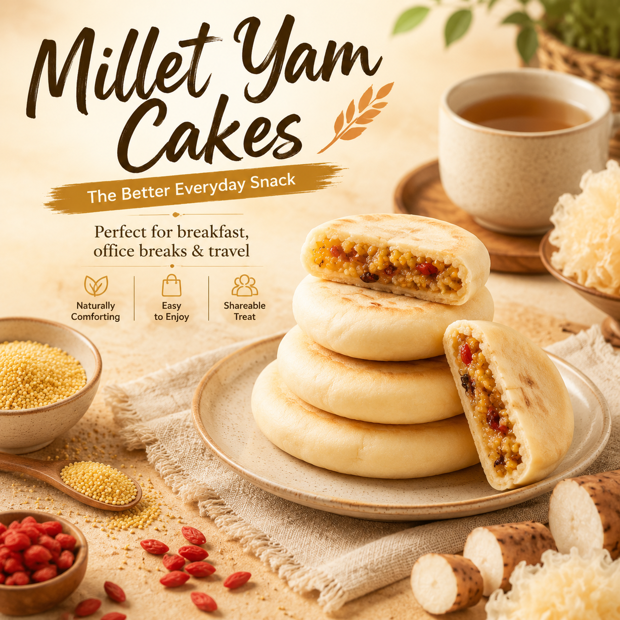 Millet Yam Cakes & Soft • Chewy • Naturally Nourishing Snack-WR