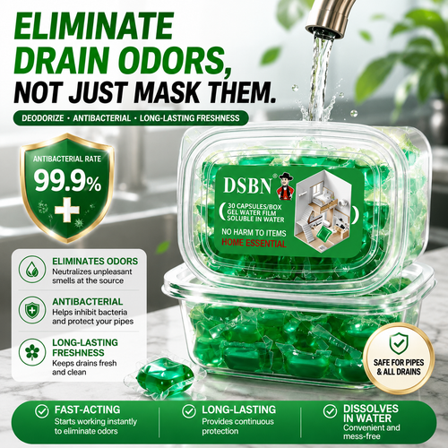 Drain Deodorizing Cleaning Pods – Fresh Scent Gel Capsules for Bathroom, Kitchen & Laundry Drains - WR
